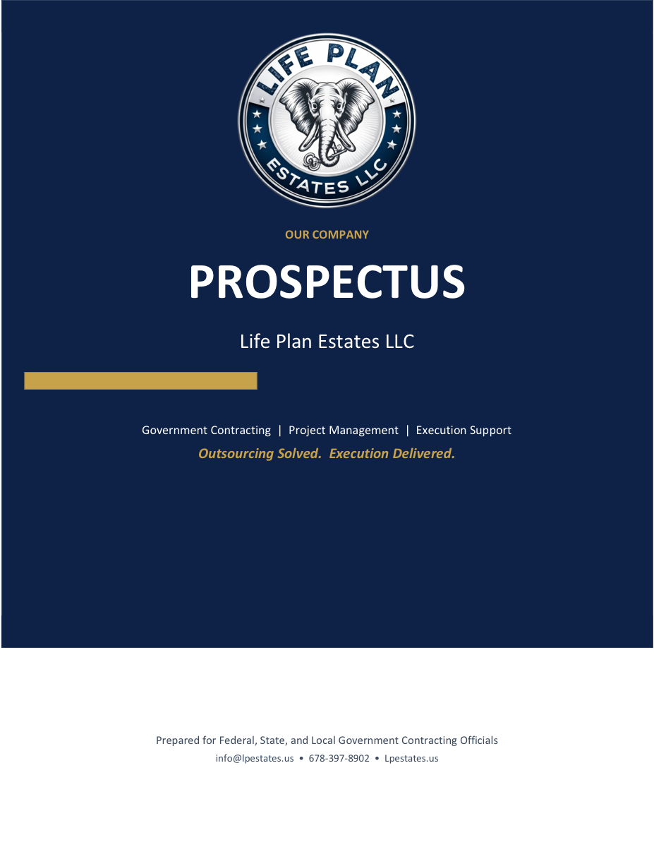 Life Plan Estates Company Prospectus cover